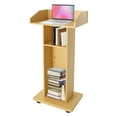 thumbnail image 5 of Mobile 43.3" Height Rolling Podium Lectern Laptop Workstation w/ 4 Wheels Used in Conference Rooms, Schools, Classrooms, Meeting Halls,etc, 5 of 24
