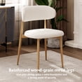 thumbnail image 3 of Dining Chairs Set of 2, LEGAHOME Linen Upholstered Kitchen Chairs with Metal Legs, Modern Dining Room Side Chairs Set with Curved Back for Kitchen Living Room, Beige Seat & Wood-grain Legs, 3 of 6