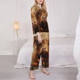 thumbnail image 3 of Balery Cute Floral Cow Conjunto de Pijama con Estampado para Mujer, Conjunto de Dos Piezas con Manga Larga, Ropa de Dormir Suave con Bolsillos, Pijamas Cómodos-XX-Large, 3 of 7
