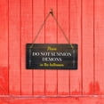 thumbnail image 2 of Please Do Not Summon Demons In The Bathroom 5x10 Hanging Plus Wall or Door Sign | Funny Restroom Home Décor, 2 of 7