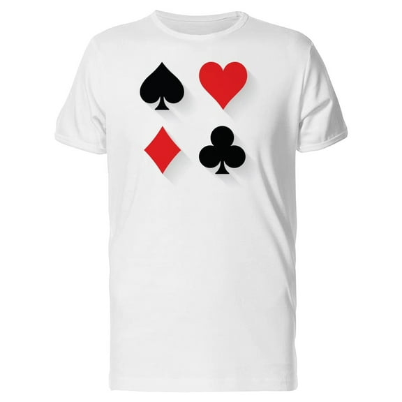 Smartprints Mens Graphic Tee - Casino Poker Suits - Regular Fit 100% Cotton