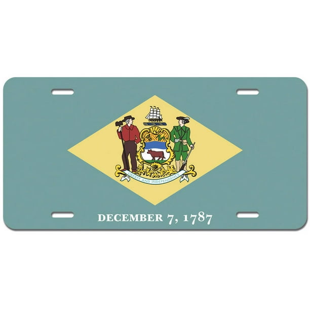 Delaware State Flag Novelty Metal Vanity License Tag Plate - Walmart.com
