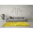 thumbnail image 3 of Ahgly Company Machine Washable Indoor Square Patchwork Yellow Transitional Area Rugs, 4' Square, 3 of 4