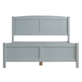 thumbnail image 2 of Fithood Full Pine Single-Layer Core Vertical Stripe Full-Board Curved Bed Head With The Same Bed Foot Wooden Bed Grey, 2 of 5
