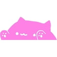 thumbnail image 1 of Bongo Cat Funny Meme Laptop Wall Car Window Sticker Decal Graphic (5in x 2in, Pink), 1 of 4
