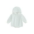 thumbnail image 2 of Baby Romper, 3 6 12 18M Long Sleeve Hooded Solid Fall Casual Bodysuit Clothes for Girls Boys, 2 of 9