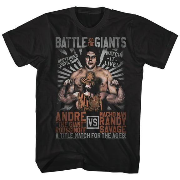 Andre The Giant Versus Match Black T-Shirt