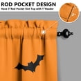 thumbnail image 3 of Set of 2 Halloween Caf Curtains with Skeleton and Full Moon Pattern, Spooky Cute Semi-Sheer Window Panels 27.5x39in(70x99cm)Kitchen Curtains, 3 of 4
