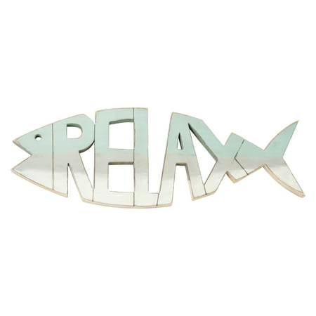 - Relax Fish Shape Wood Cut Out Lettering Hang Up 22 X 8 Inches Wall Plaque