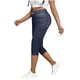 thumbnail image 1 of Pantalones Elásticos de Cintura para Mujeres Caminando Casual con Bolsillos Impresos No Tejido Denim Imitación Denim Cómodo para Fuera Pantalones de Cintura Alta para Mujeres, 1 of 9