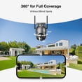 thumbnail image 2 of Conico Wireless Security Camera System Outdoor, 2-Camera WiFi Security Cameras with Base Station, 2K PTZ, Color Night Vision, PIR Detection, Solar Powered, No Monthly Fee, 2 of 8