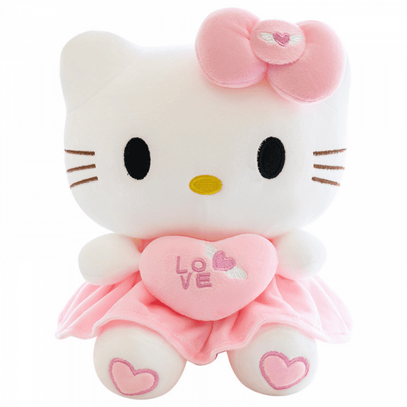 YOSENING Hello Kitty Kawaii Pink Plush Toy - Super Soft Stuffed Animal Pillow, Cute Cartoon Plushie for Kids, Birthday & Christmas Gift(12in) QQH624-3136