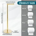 thumbnail image 2 of Dznils Free Standing Stainless Steel Toilet Paper Holder with Roll Reserve, Gold, 2 of 11