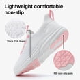 thumbnail image 6 of KOLILI Wide Toe Box Shoes Women Breathable Cushion Walking Sneakers for Swollen Feet,Nurse,Pregnancy,Bunion White/Pink 6 US/37 EU, 6 of 7