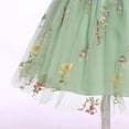 thumbnail image 4 of IBTOM CASTLE Toddler Flower Girl Dress, Flutter Sleeve Floral Embroidery Smocked Tulle Tutu Princess Dresses for Birthday Wedding 渐变蓝色, 4 of 7