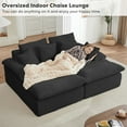 thumbnail image 3 of Oversized Chaise Lounge Chair Indoor, 79.5" Corduroy Upholstered Modern Loveseat Sofa with 6 Pillows, Comfy Sleeper & Reading Chair, No Assembly Required, Fluffy Cloud Couch for Living Room & Office, 3 of 6