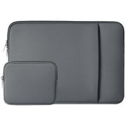 RAINYEAR Laptop Sleeve Case Compatible with 13.3 Inch Notebook Computer Chromebook 2021 2022 New 14" MacBook Pro M1 A2442 Protective Cover Soft Bag with Front Pocket & Accessories Pouch(Gray)