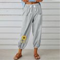 thumbnail image 2 of VEKDONE Womens Linen Long Pants Gray XXL, 2 of 6