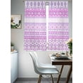 thumbnail image 4 of Purple Pink Boho Sheer Curtains 63 Inch Length 2 Panels Set, Vintage Ethnic Tribe Abstract Art Voile Window Treatment Rod Pocket Curtains Sheers Drapes for Bedroom/Living Room/Kitchen 52x"63"x2, 4 of 7