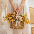 thumbnail image 4 of Vase Decor Flowers, Denbek Artificial Wedding Bouquet: Snowflake & Wild Chrysanthemum with Greenery, 4 of 4