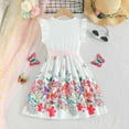 thumbnail image 4 of Rovga girls dress Sleeveless Round Neck Sundress Solid Color Sequin Skirt With Pleated Skirt Kids Birthday Wedding Party Pageant Gown 3-4 Years Elegance Girl Clothes White, 4 of 7