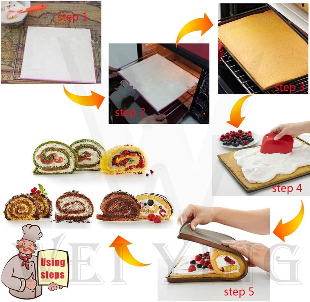 Silicone Baking Mat Swiss Roll Mat Non-Stick Cake Tray Cake Roll Pad Oven  Mat Bakeware Baking Inserts Sheet Kitchen Accessories - AliExpress