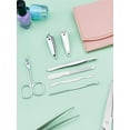 thumbnail image 1 of Juego de 7 herramientas de manicura de acero al carbono, kit de aseo portátil de viaje, color rosa, juego de manicura de viaje, kit profesional de cortaúñas con estuche de cuero de PVC., 1 of 7