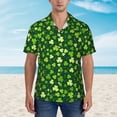 thumbnail image 5 of Uemuo Happy St. Patrick's day Printed Regular Fit Short Sleeve Casual Hawaiian Shirt for Men,Aloha shirt,Tropical shirt,Floral print shirt,Vacation Beach shirt-3X-Large, 5 of 9