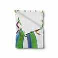 thumbnail image 2 of 70th Birthday Soft Flannel Fleece Blanket, House Party Theme with Colorful Balloons and Curls Fun Event Image, Cozy Plush for Indoor and Outdoor Use, 70" x 90", Fern Green and Blue, by Ambesonne, 2 of 6
