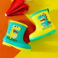 thumbnail image 5 of ZACPNCV Kids Rain Shoes Cartoon Dinosaur Printed Rain Shoes Outdoor Slip Boots Non Slip Rain PVC Girls Boys Toddler Boots Yellow 3-4 Years, 5 of 9
