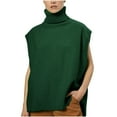 thumbnail image 2 of Goodtrade8 Lightweight Sweater Women Trendy Tunic Sweater Vests Sleeveless Turtleneck Solid Color Casual Sweaters Women Tops, 2 of 6