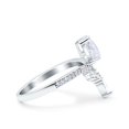 thumbnail image 6 of Cubic Zirconia Size-5 Art Deco Accent Pear Wedding Ring 925 Sterling Silver, 6 of 7
