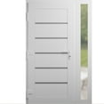 thumbnail image 4 of Front Exterior Prehung Metal-Plastic Door | Manux 8415 White Silk | Side Sidelite Transom | Office Commercial and Residential Doors Entrance Patio Garage 50 x 80 (W36+14x80) Right-hand, 4 of 6