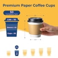 thumbnail image 2 of Fit Meal Prep 50 Pack 10 oz Disposable Coffee Cups with Lids, Sleeves, Leak-Proof To Go Coffee Cups with Lids, Durable Paper Cups for Hot Beverage, Home, Office, Party, 2 of 8
