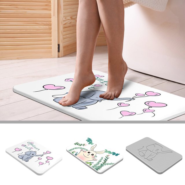 Diatomeas Superabsorbentes En Un Aislado Rápido, Incluye Almohadilla Antideslizante, Lavable y Resistente a La Suciedad, Ideal En Baño y Hogar, Versátil, Diseño Engrosado, Tamaño 60 X 40 Cm.