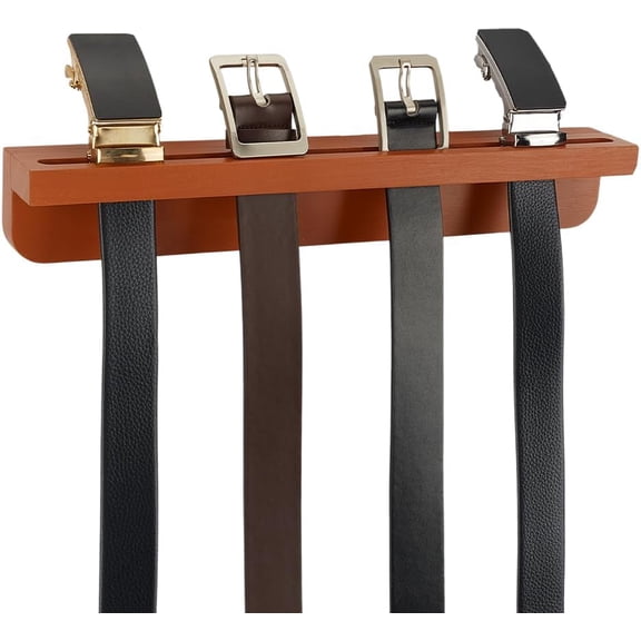 Belt Hanger for Closet Wooden Belt Organizer Wall Mount Belt Holder Rack with Screws for 8 Belts Storage Closet Entryway Home