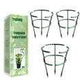 thumbnail image 1 of Soporte para plantas de 3 uds., estacas para plantas semiredondas, anillo de soporte para plantas, soporte para flores de jardín, 1 of 5