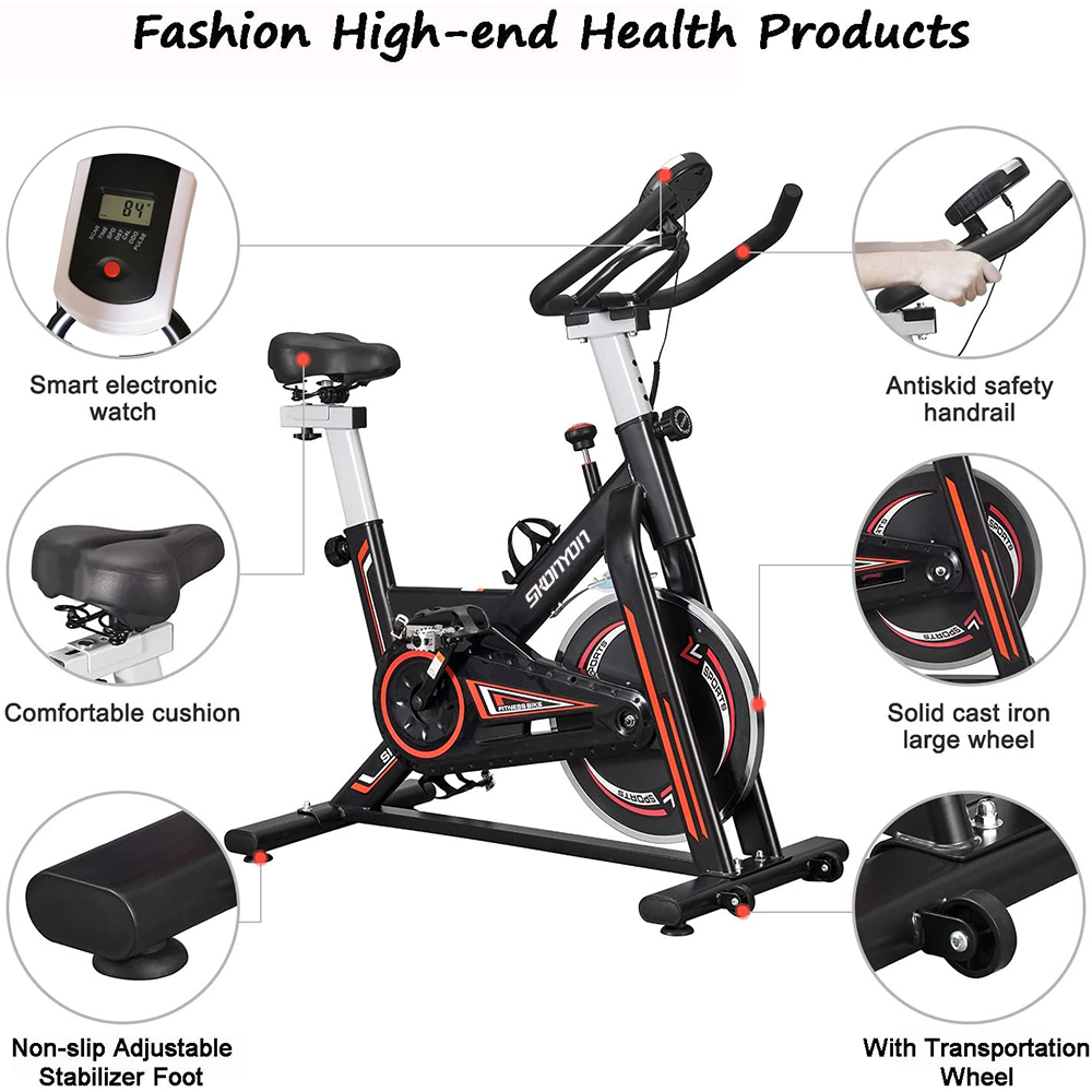 SKONYON Exercise Bike Stationary Indoor Cycling Bike Heavy Duty Flywheel Bicycle for Home Cardio Workout - image 2 of 9