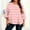 Pink, variant on Juslio Women Plus Size 3/4 Sleeve Shirts Crew Neck Comfortable Loose Pink Striped Tops