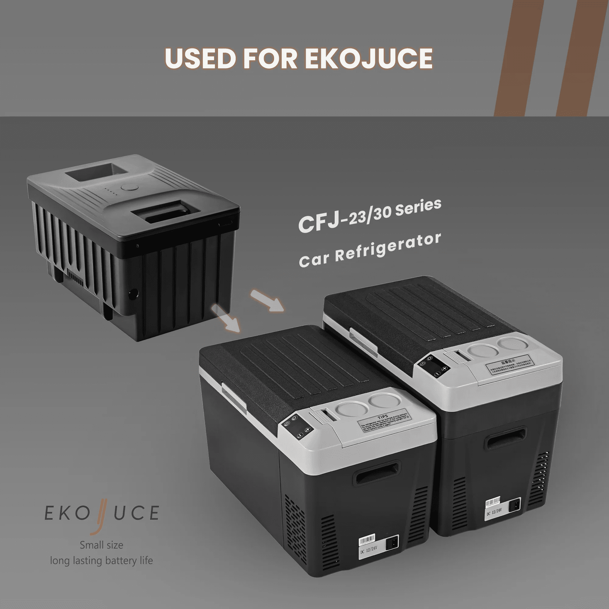 Simzlife Car Refrigerator, 12/24V DC and 120～240V AC, Portable Fridge Battery, 4.9 in W, 2.8 in H