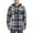 Black, variant on Men’s Plaid Flannel Button Up Cotton Blend Long Sleeve Hooded Shirt (Pony/Red, XL)