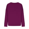 thumbnail image 4 of Womens Oversized Sweatshirt Crewneck Pullover Casual Long Sleeve Tops Basic Fall Fashion Outfits 2025 Purple M, 4 of 5