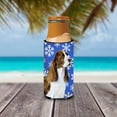 thumbnail image 3 of Springer Spaniel Winter Snowflakes Holiday Ultra Hugger for slim cans, 3 of 6