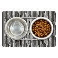 thumbnail image 1 of Black and White Pet Mat for Food and Water, Modern Geometric Square Triangle Circle Monochrome Futuristic Minimalist, Non-Slip Rubber Mat for Dogs and Cats, 18" X 12", by Ambesonne, 1 of 2
