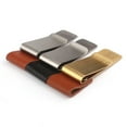 4pcs Metal PU Leather Pen Holder Brass Pencil Clip Vintage Dairy