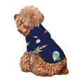 thumbnail image 5 of Fotbe Astronaut Dinosaur and Space Print Small Dog Sweater Hoodies Pet Grey Hooded Soft Fleece Sweatshirts with Pocket Fall Winter Puppy Cat Sweaters Warm Clothes-Small, 5 of 7