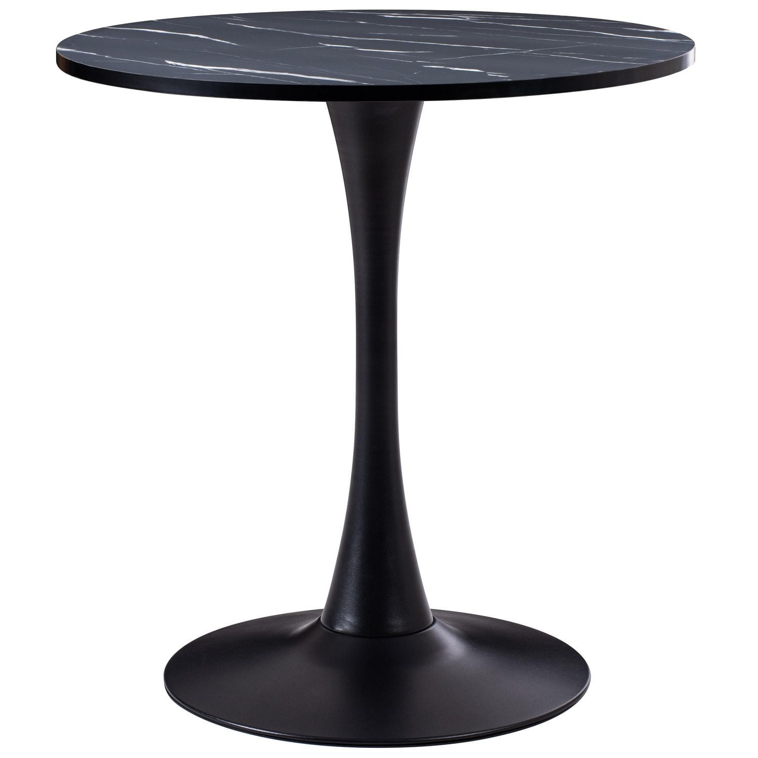 CorLiving Ivo Modern Round Melamine and Steel Pedestal Indoor Dining Table
