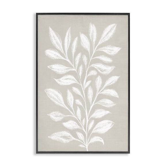Stupell Industries Minimalist Chalk Sketch Leaves Black Framed Giclee Art, 12 x 18, by Martina Pavlova