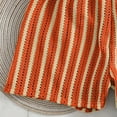 thumbnail image 6 of RYRJJ Women's 3 Pieces Striped Thong Bikini Set Halter Triangle Boho Crochet Hollow Out Bathing Suits with Textured Cover Up Shorts Swimsuit(Orange,XL), 6 of 7
