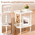 thumbnail image 2 of Gijjgole End Table, Marble Texture Modern Side Table with 2 Tier Open Shelf, Small Table Bed Side Tables Bedroom for Small Spaces, Living Room and Office (White), 2 of 7